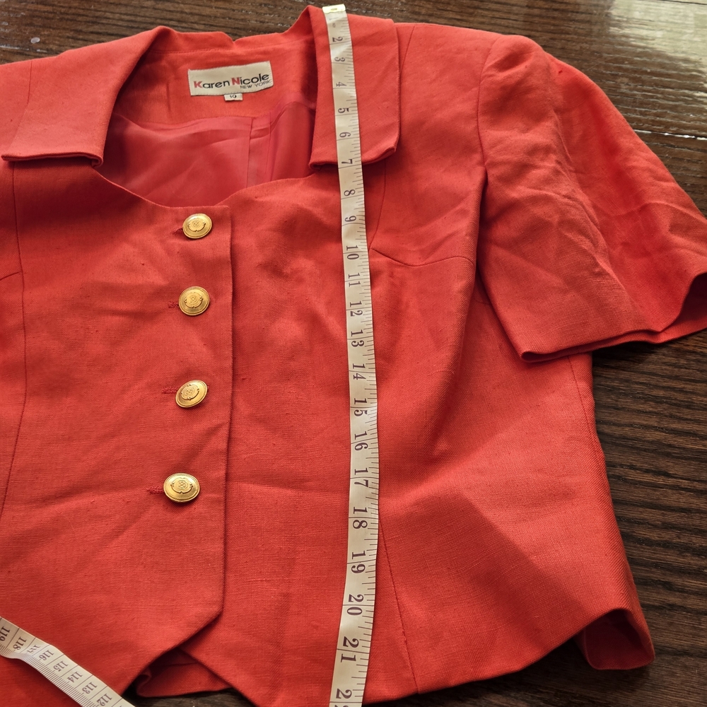 Karen Nicole New York Coral Red Skirt Suit - Picture 6 of 16